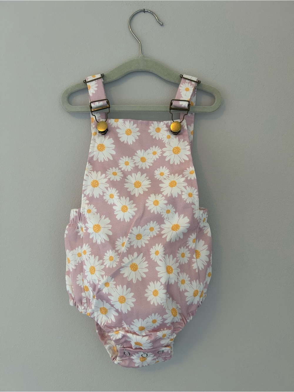 Kids Floral Daisy Lilac Romper with Adjustable Straps Size 12-18 Months
